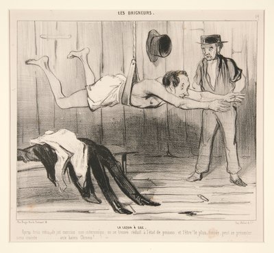 The Dry Lesson. After Three Months of This Exercise by Honoré Daumier