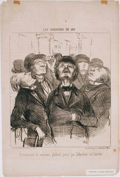 The Parisians in 1852: Examining the New Ceiling...By Delacroix by Honoré Daumier