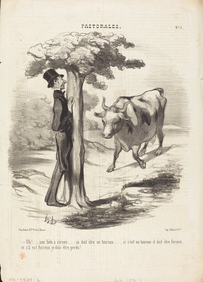 Oh!... a beast with horns... by Honoré Daumier