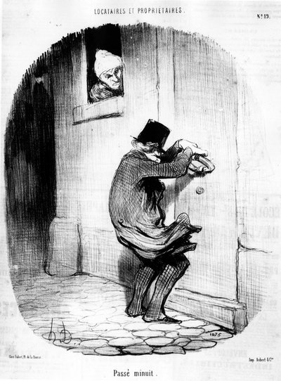 Passed Midnight. Man Returning Late to the Tenant, from 