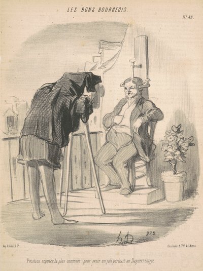 Position Reputed the Most Comfortable for a Portrait in Daguerreotype by Honoré Daumier