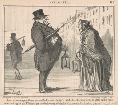 Indispensable Precaution Taken by Parisians by Honoré Daumier