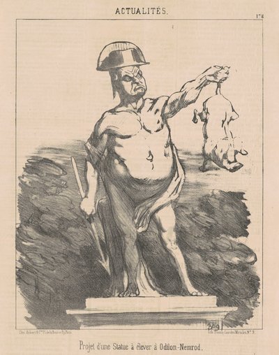 Project for a Statue ... to Odilon-Nemrod by Honoré Daumier