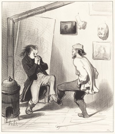 When You Burned Your Last Easel! by Honoré Daumier
