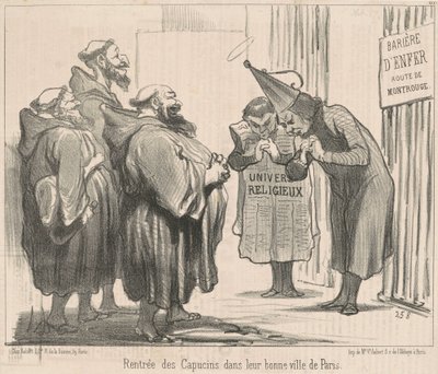 Return of the Capuchins in... Paris by Honoré Daumier