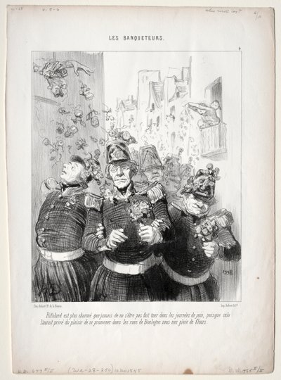 The Banqueters, plate 4: Rifolard is more charming than ever..., 1848 by Honoré Daumier