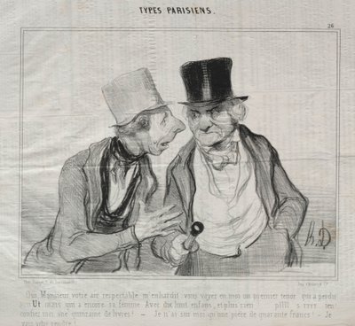Types Parisiens, Plate 26: Yes, Sir, Your Respectable Air Encourages Me by Honoré Daumier