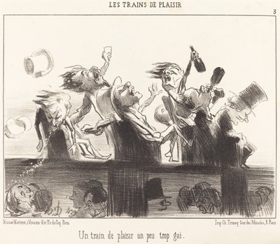 A Pleasure Train a Little Too Merry by Honoré Daumier