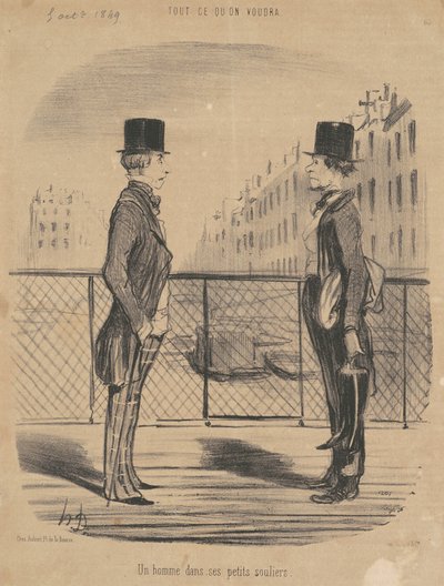 A Man in His Small Shoes by Honoré Daumier