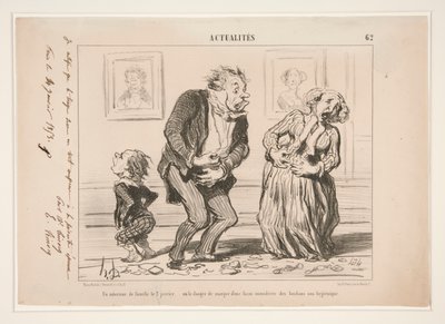 A Family Interior on January 2 by Honoré Daumier