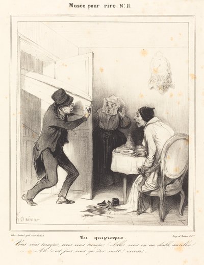 A Misunderstanding - You are mistaken... go... to hell... by Honoré Daumier