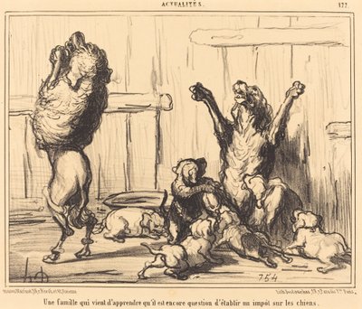 A Family Who Just Learned... a Tax on Dogs by Honoré Daumier