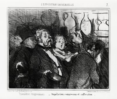 World Exhibition: First Impressions: Stupefaction, Compression and Suffocation (Illustration by Honore Daumier, published in Charivari, 24 May 1855) by Honoré Daumier