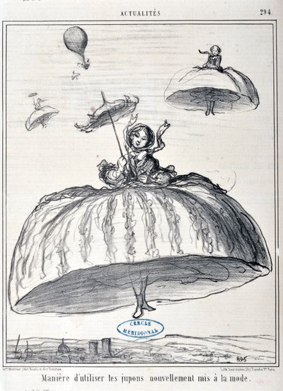 Way to use petticoats newly put to fashion by Honoré Daumier