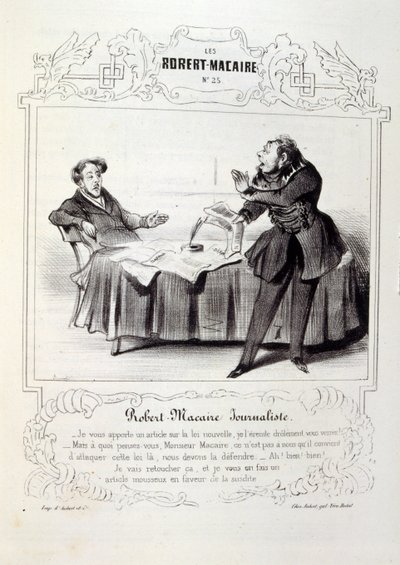 Illustrations about ideas and legends Philipon under the title Les Cent and Robert Macaire by Honoré Daumier