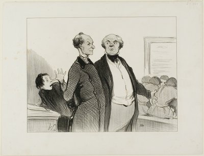 As you can see, Monsieur, I have enforced in my school perfectly good discipline. You cannot imagine to what extent I succeeded implanting in these young scholars a deep sentiment of respect towards their teacher, plate 23 from Professeurs Et Moutards by Honoré Victorin Daumier