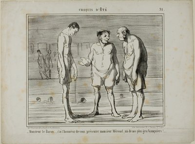 Baron, I Have the Honor of Introducing You to Mr. Mérouel, One of Our Biggest Bankers... Baron, I Have the Honor of Introducing You to Mr. Cascaret, One of Our Biggest Shareholders, Plate 31 from Croquis D