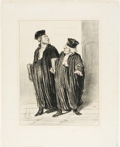 Finally We Obtained the Division of Property Between Husband and Wife... About Time, There Was No More Money Left to Divide, plate 3 from Les Avocats Et Les Plaideurs by Honoré Victorin Daumier