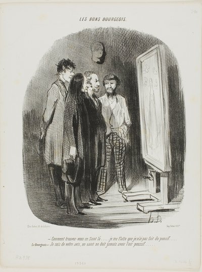 How do you find this saint there.... I tried to not make him look too conventional.... The bourgeois: - I quite agree, a Saint never should look short winded, plate 80 from Les Bons Bourgeois by Honoré Victorin Daumier