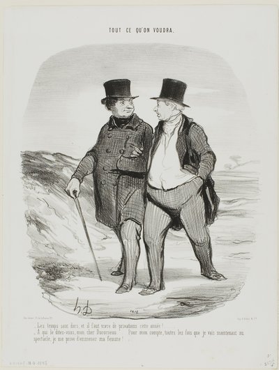 Times Are Difficult, Plate 2 from Tout Ce Qu