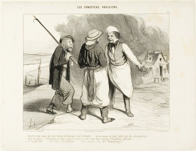 "- Well, fancy that! I thought that we had just discovered a deserted island or at least a country inhabited by cannibals. - No, Sir.... and the proof is that, if you want, I am going to make you eat an excellent fricassee of game in a white wine sauce. -  by Honoré Victorin Daumier