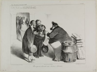 A Fair Reward to Dutiful Voters, plate 404 by Honoré Victorin Daumier
