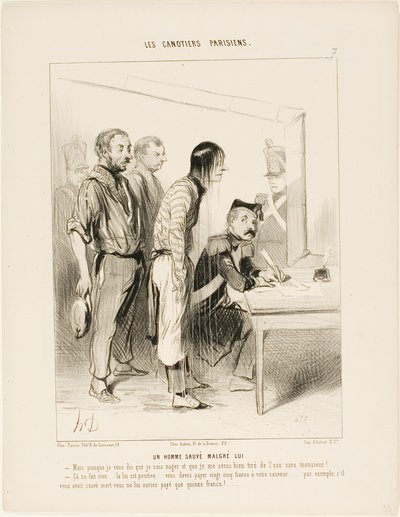 A Man Saved Against His Will by Honoré Victorin Daumier
