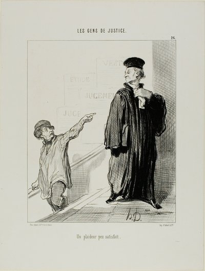 A Rather Unsatisfied Litigant, Plate 26 from Les Gens De Justice by Honoré Victorin Daumier