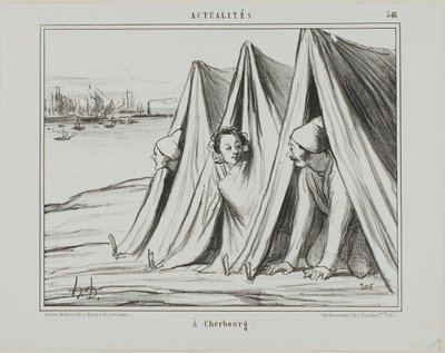 At Cherbourg, plate 546 from Actualities by Honoré Victorin Daumier