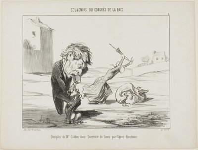 Followers of Mr. Cobden, Exercising Their Peaceful Functions, Plate 5 from Souvenirs Du Congres De La Paix by Honoré Victorin Daumier