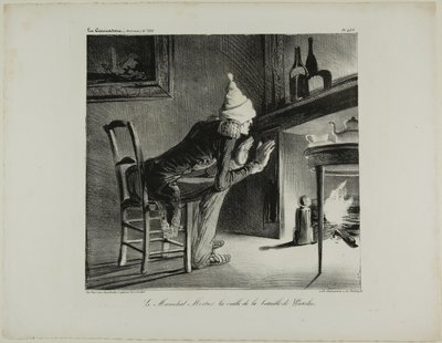 General Mortier, the evening before the battle of Waterloo, plate 456 by Honoré Victorin Daumier