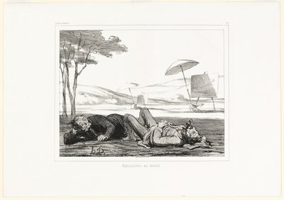 Landscape Painters at Work, Plate 309 from Souvenirs d’artistes by Honoré Victorin Daumier