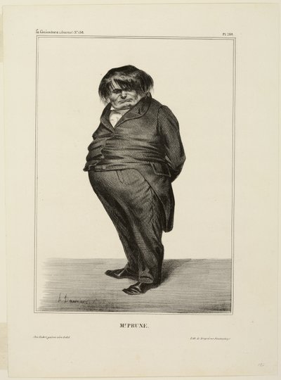Mr. Prune, plate 288 from Celebrities of Caricature by Honoré Victorin Daumier