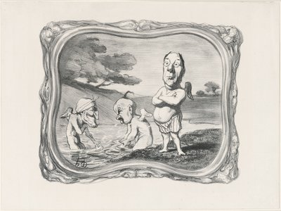 Neighborhood nymphs, come discreet nymphs Laboulie in these places arrayed with his glasses, Shows himself to your glances in uncovered masses A young journalist who, leaving the unsullied water having hardly given his signature Dries his fine torso in the by Honoré Victorin Daumier