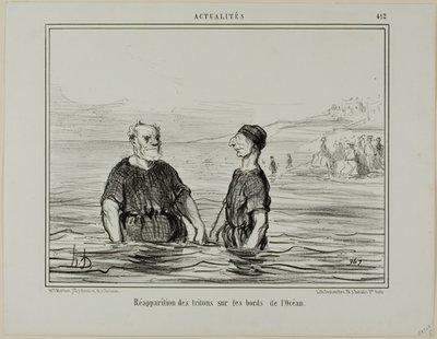 The Reappearance of the Tritons of the Sea, plate 412 from Actualités by Honoré Victorin Daumier