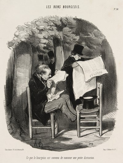 This is What a Bourgeois Considers a Small Distraction, plate 14 from Les Bons Bourgeois by Honoré Victorin Daumier