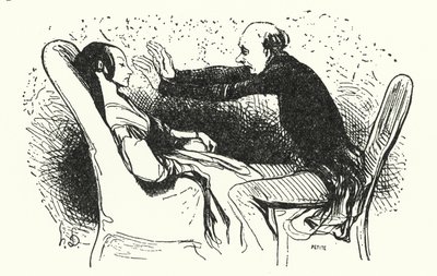 The hypnotist by Honore (after) Daumier