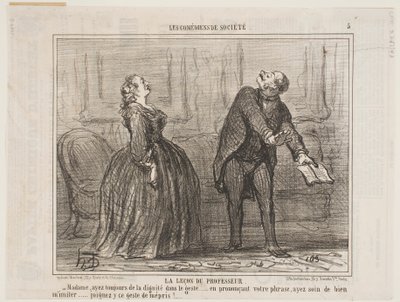 A Lesson from the Professor by Honoré Daumier