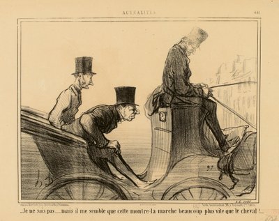 Current Events, No. 441: - I don’t know... but it seems to me that this watch runs much faster than the horse by Honoré Daumier