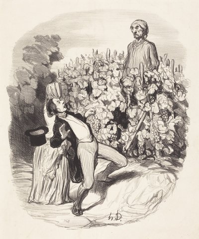 Ah! Saperlotte, I think we are caught! by Honoré Daumier
