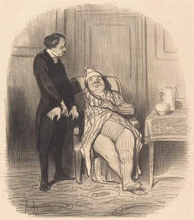 Ah! Doctor... I Think... I Have Tuberculosis! by Honoré Daumier