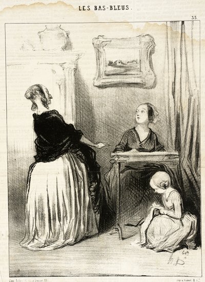 Ah!... What a strange education you give your daughter?... by Honoré Daumier