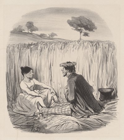 An Idyll in the Wheat by Honoré Daumier