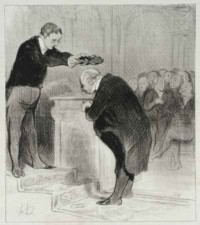 Approach Mr. Gerenflot...come receive the crown... by Honoré Daumier