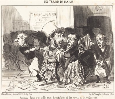 Arrival in a Too Hospitable City... by Honoré Daumier