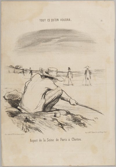 Aspect of the Seine of Paris at Chatou, number 71 from the series Whatever You Want from Le Charivari by Honoré Daumier