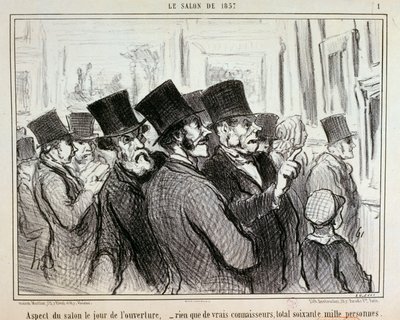 Aspect of the Salon on Opening Day... / 1. by Honoré Daumier