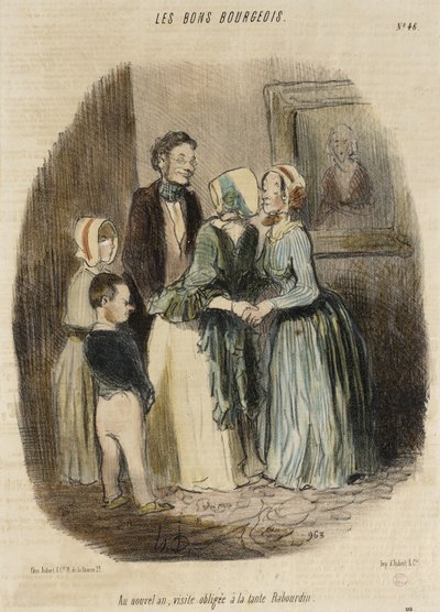 At New Year, Obligatory Visit to Aunt Rabourdin by Honoré Daumier