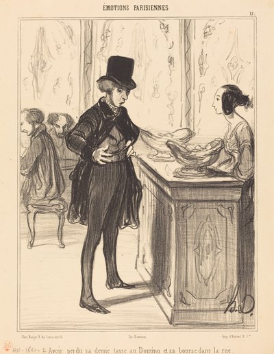 Having Lost Her Demitasse at Domino and Her Purse in the Street by Honoré Daumier