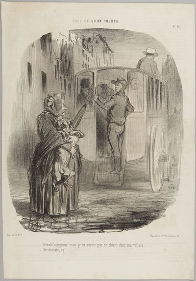Sorry, citizen..., number 45 from the series Whatever You Want from Le Charivari by Honoré Daumier